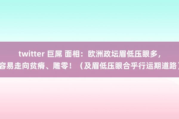 twitter 巨屌 面相：欧洲政坛眉低压眼多，容易走向贫瘠、雕零！（及眉低压眼合乎行运期道路）