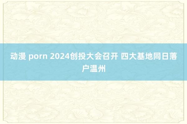 动漫 porn 2024创投大会召开 四大基地同日落户温州