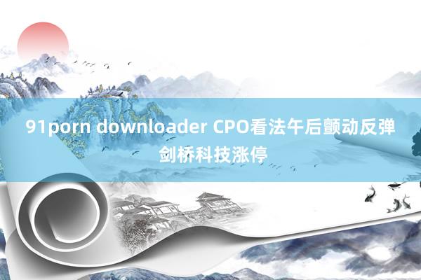 91porn downloader CPO看法午后颤动反弹 剑桥科技涨停