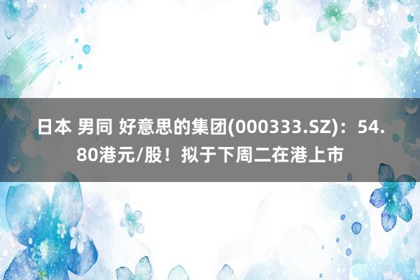 日本 男同 好意思的集团(000333.SZ)：54.80港元/股！拟于下周二在港上市