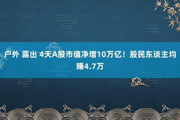 户外 露出 4天A股市值净增10万亿！股民东谈主均赚4.7万