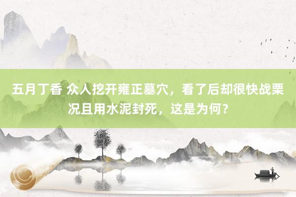 五月丁香 众人挖开雍正墓穴，看了后却很快战栗况且用水泥封死，这是为何？