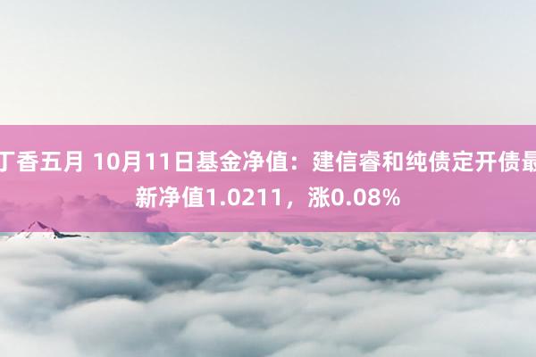 丁香五月 10月11日基金净值：建信睿和纯债定开债最新净值1.0211，涨0.08%