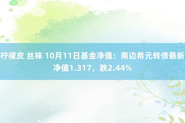 柠檬皮 丝袜 10月11日基金净值：南边希元转债最新净值1.317，跌2.44%