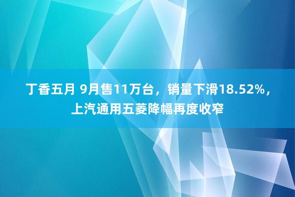 丁香五月 9月售11万台，销量下滑18.52%，上汽通用五菱降幅再度收窄