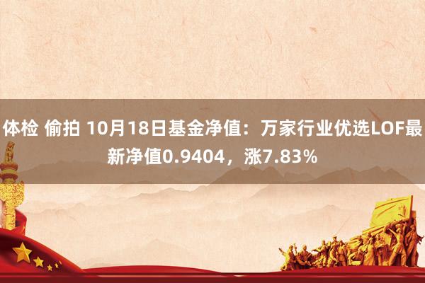 体检 偷拍 10月18日基金净值：万家行业优选LOF最新净值0.9404，涨7.83%