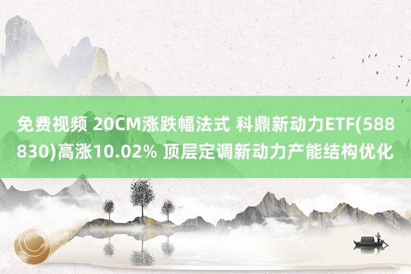 免费视频 20CM涨跌幅法式 科鼎新动力ETF(588830)高涨10.02% 顶层定调新动力产能结构优化