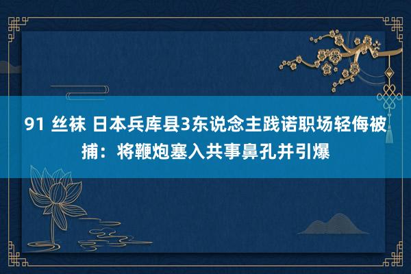 91 丝袜 日本兵库县3东说念主践诺职场轻侮被捕：将鞭炮塞入共事鼻孔并引爆