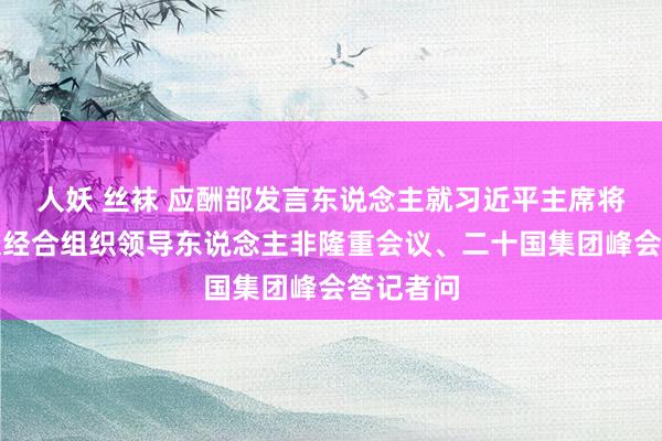 人妖 丝袜 应酬部发言东说念主就习近平主席将出席亚太经合组织领导东说念主非隆重会议、二十国集团峰会答记者问