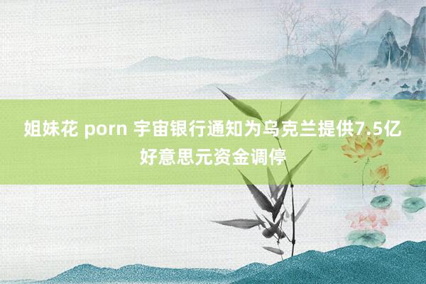 姐妹花 porn 宇宙银行通知为乌克兰提供7.5亿好意思元资金调停