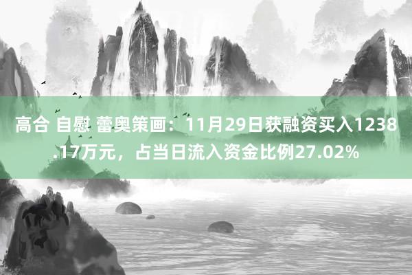 高合 自慰 蕾奥策画：11月29日获融资买入1238.17万元，占当日流入资金比例27.02%