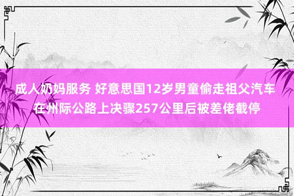 成人奶妈服务 好意思国12岁男童偷走祖父汽车 在州际公路上决骤257公里后被差佬截停