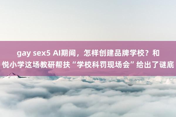 gay sex5 AI期间，怎样创建品牌学校？和悦小学这场教研帮扶“学校科罚现场会”给出了谜底