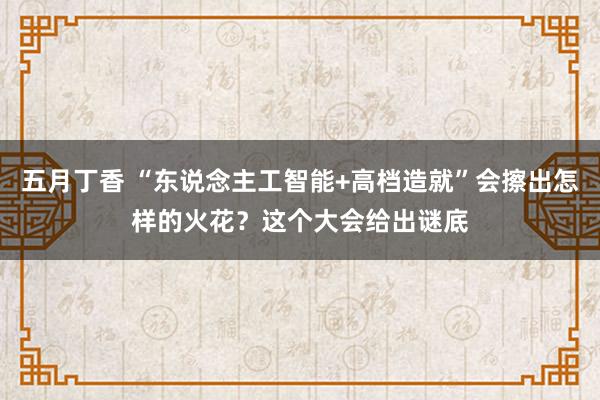 五月丁香 “东说念主工智能+高档造就”会擦出怎样的火花？这个大会给出谜底