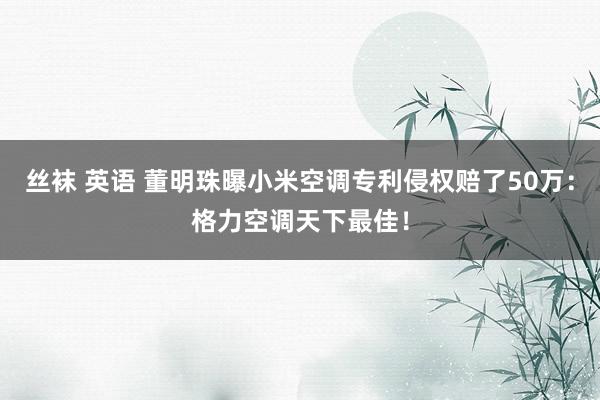 丝袜 英语 董明珠曝小米空调专利侵权赔了50万：格力空调天下最佳！