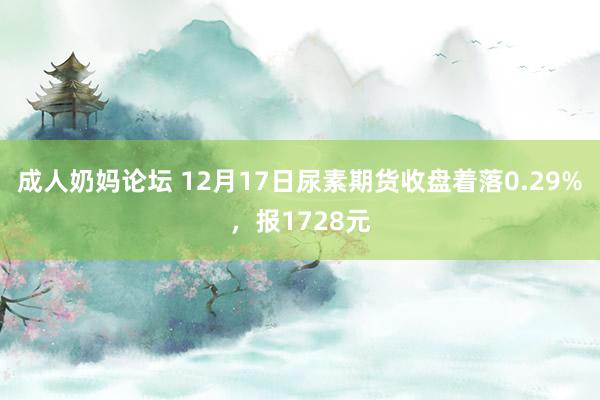 成人奶妈论坛 12月17日尿素期货收盘着落0.29%，报1728元