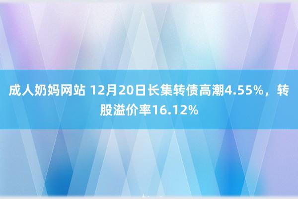 成人奶妈网站 12月20日长集转债高潮4.55%，转股溢价率16.12%