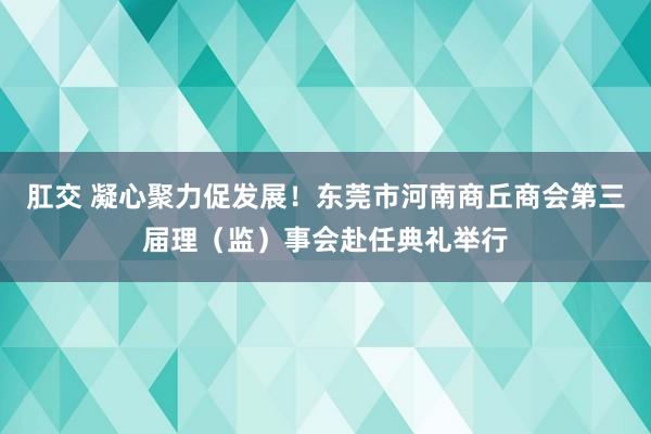 肛交 凝心聚力促发展！东莞市河南商丘商会第三届理（监）事会赴任典礼举行