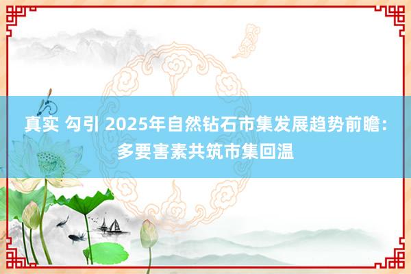 真实 勾引 2025年自然钻石市集发展趋势前瞻：多要害素共筑市集回温