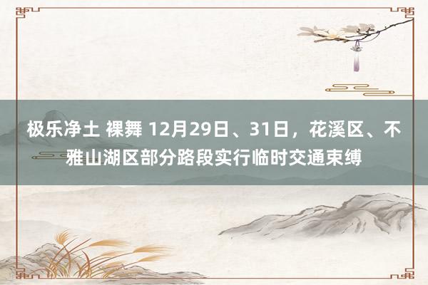 极乐净土 裸舞 12月29日、31日，花溪区、不雅山湖区部分路段实行临时交通束缚