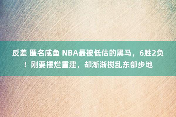 反差 匿名咸鱼 NBA最被低估的黑马，6胜2负！刚要摆烂重建，却渐渐搅乱东部步地