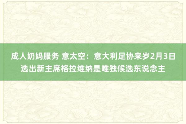 成人奶妈服务 意太空：意大利足协来岁2月3日选出新主席格拉维纳是唯独候选东说念主