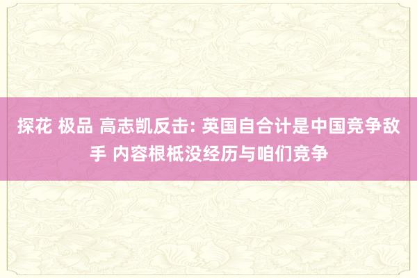 探花 极品 高志凯反击: 英国自合计是中国竞争敌手 内容根柢没经历与咱们竞争