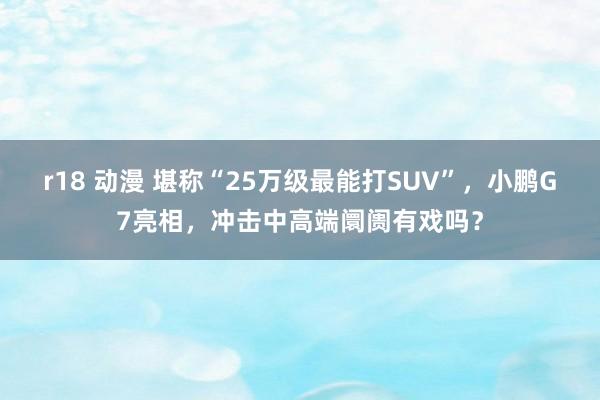 r18 动漫 堪称“25万级最能打SUV”，小鹏G7亮相，冲击中高端阛阓有戏吗？