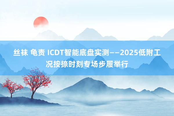 丝袜 龟责 ICDT智能底盘实测——2025低附工况按捺时刻专场步履举行